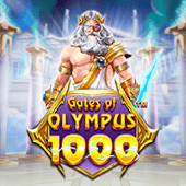 Gates of Olympus 1000 hot game icon with a temple gate