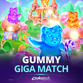Gummy Giga Match slot game icon with candy pieces