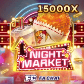 Night Market slot game icon with a street food stall
